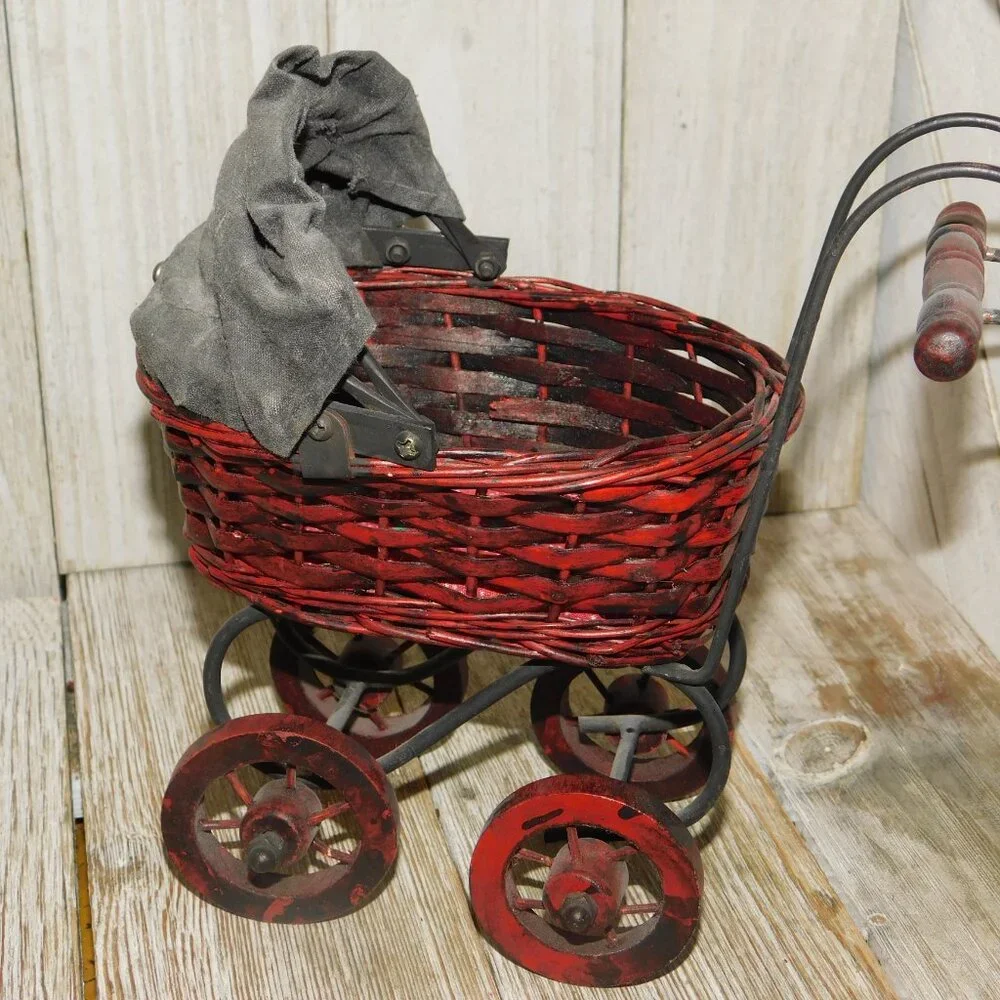 Doll Buggy Wicker, Vintage Doll Buggy,